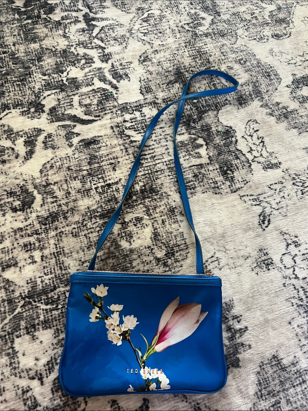 Ted Baker Blue Floral Magnolia Crossbody Bag - Picture 8 of 8